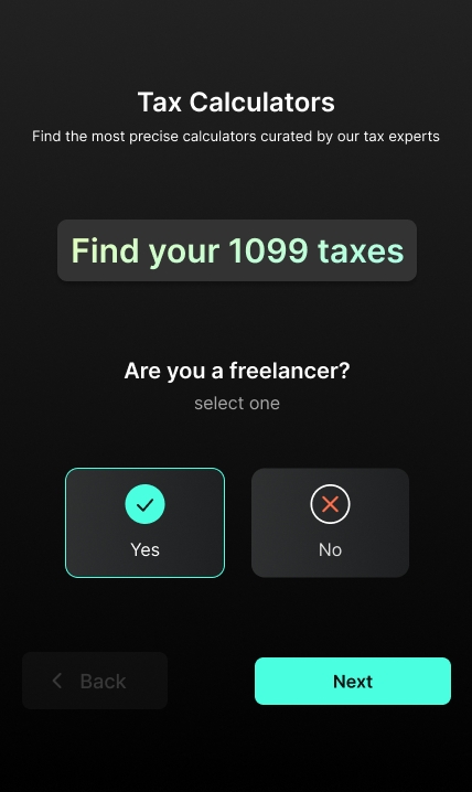 Image showing the FlyFin tax 1099 calculator