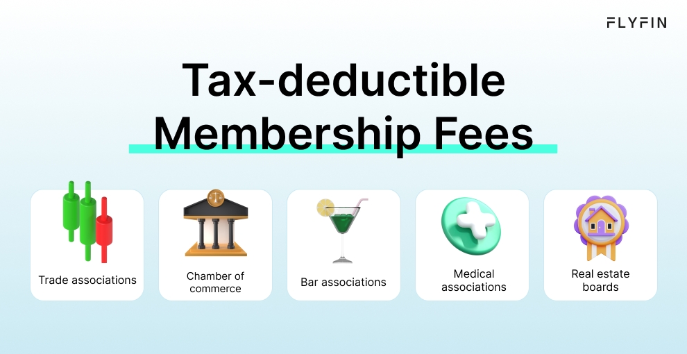  Infographic entitled Tax-deductible Membership Fees listing membership fees that can be written off by 1099 workers. 