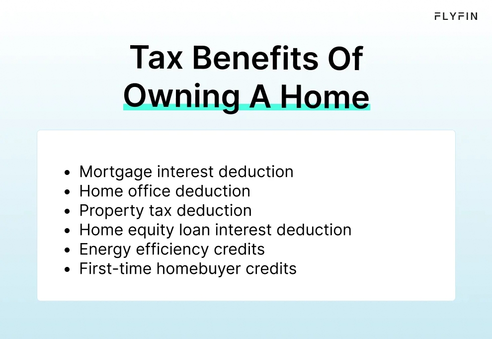 Infographic entitled Tax Benefits Of Owning A Home listing some write-offs apart from the mortgage tax deduction for homeowners.