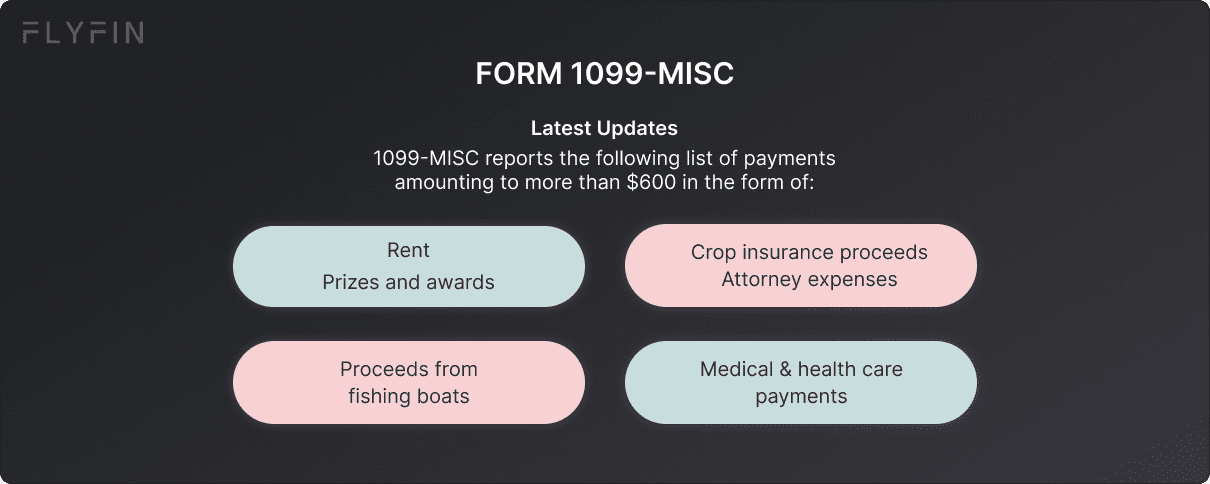 Latest updates to the 1099-MISC forms