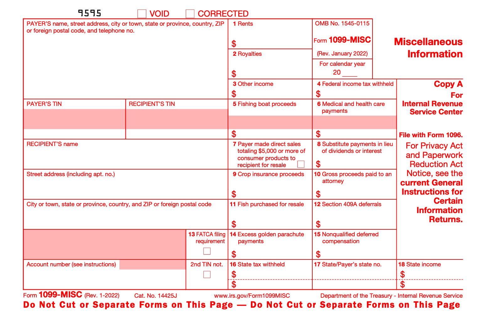 Image displays a tax form with various boxes for reporting income and taxes. Relevant for self-employed, freelancers, and those receiving 1099 forms.
