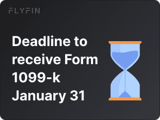 Alt text: Reminder for deadline of Form 1099-K on January 31. Important for self-employed, freelancers and taxes.