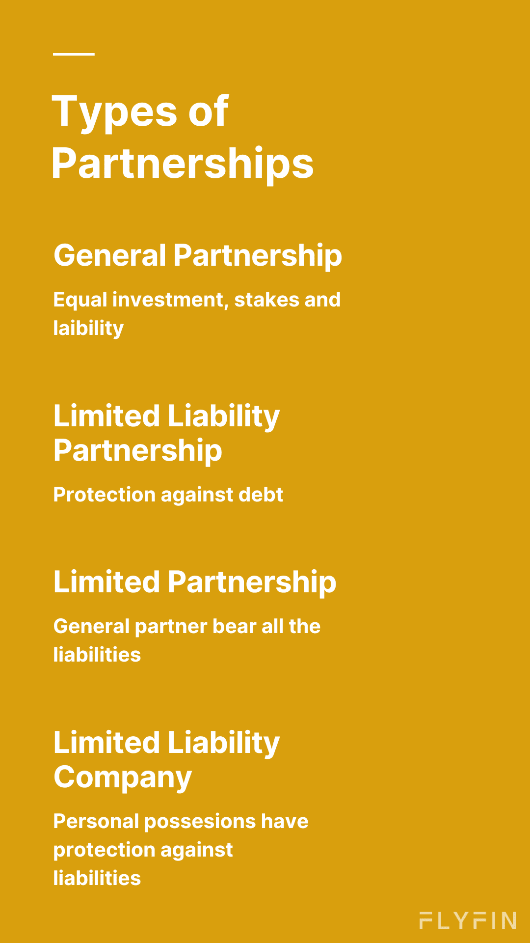 What are the different kinds of partnerships?