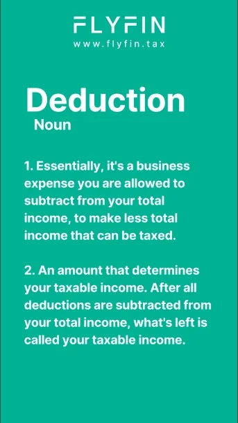 Alt text: Image explaining tax deductions - how they work and reduce taxable income. Useful for self-employed, 1099 and freelance workers.