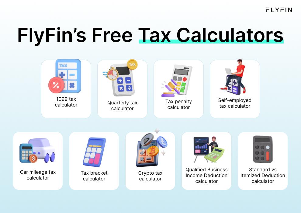 FlyFin’s Tax Calculators listing all of FlyFin’s free tax calculators for self-employed individuals.